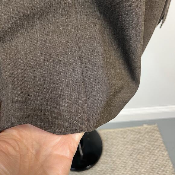 Lands' End Blazer Jacket Plus size 24W Petite Brown Wool Stretch Career Suit - Picture 9 of 10